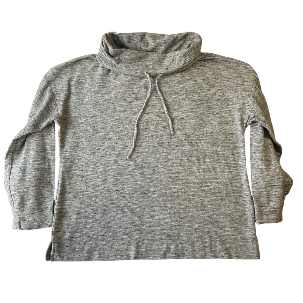 Talbots Big Girl Sweatshirt Size LP Gray Normcore Long Sleeve Drawstring